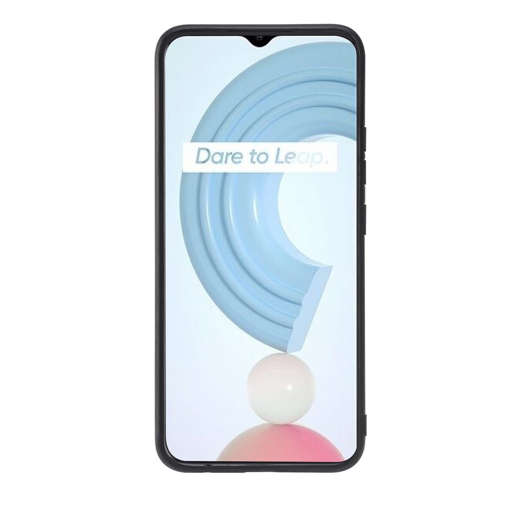 Kickstand Card Slots Design PU Leather Coated TPU Case with Built-in Metal Sheet for Realme C21Y - Light Brown-4