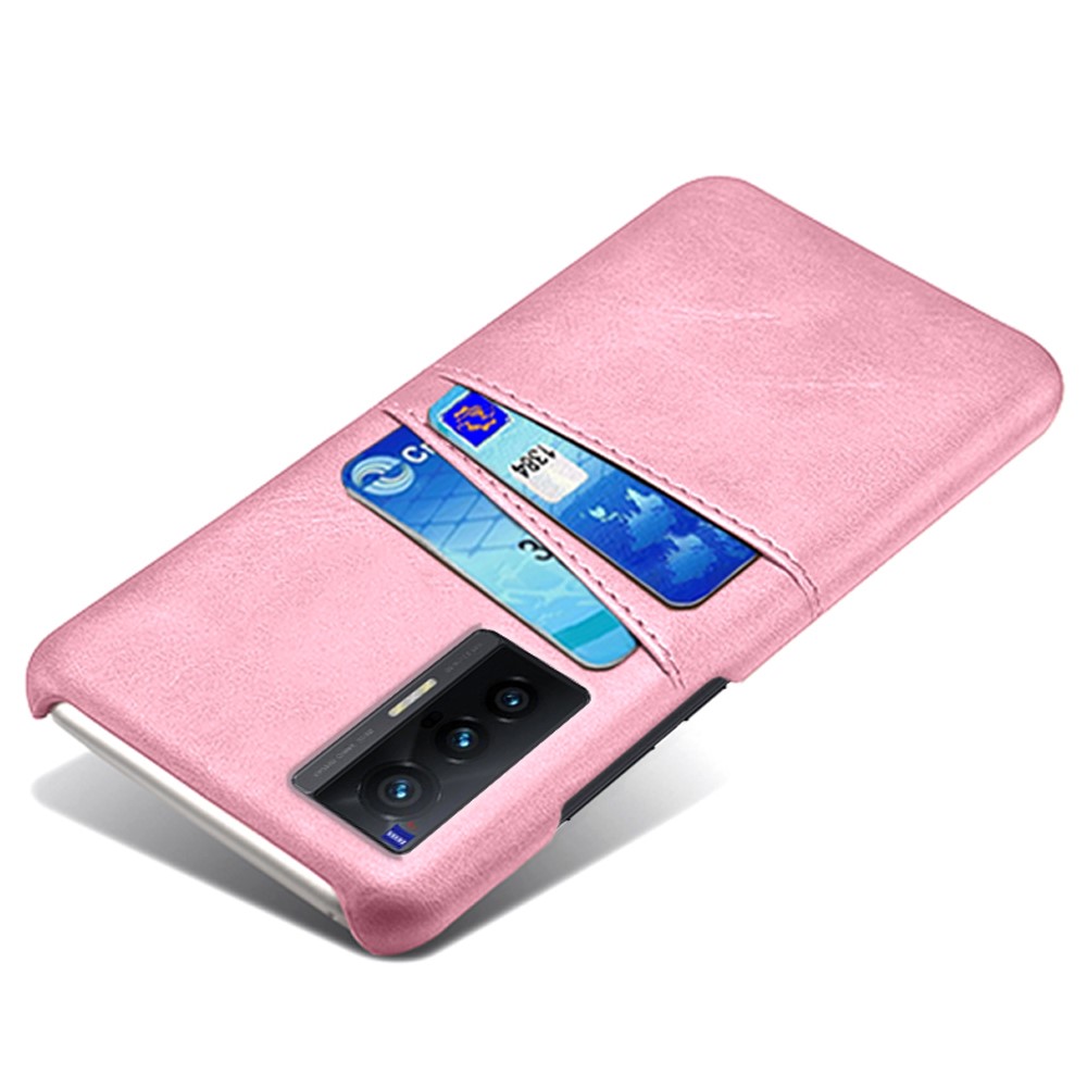 KSQ For vivo X70 Anti-scratch PU Leather + PC Hard Case with Dual Card Slots - Champagne Gold-3