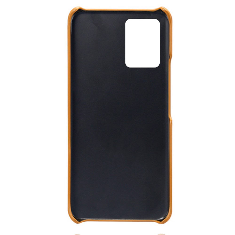 KSQ PU Leather + PC Anti-Scratch Hard Case with Dual Card Slots for vivo Y21/Y21s/Y33s - Orange-4