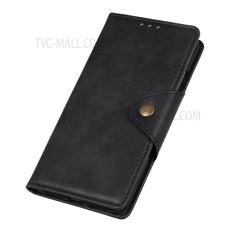 For Realme 8i Folio Flip Anti-Fall Phone Cover Brass Buckle Design PU Leather Wallet Stand Case with Magnetic Clasp - Black-6