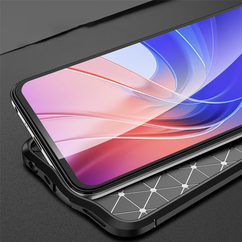 Litchi Texture Flexible TPU Anti-Scratch Cell Phone Case Cover for Oppo A55 4G - Black-3