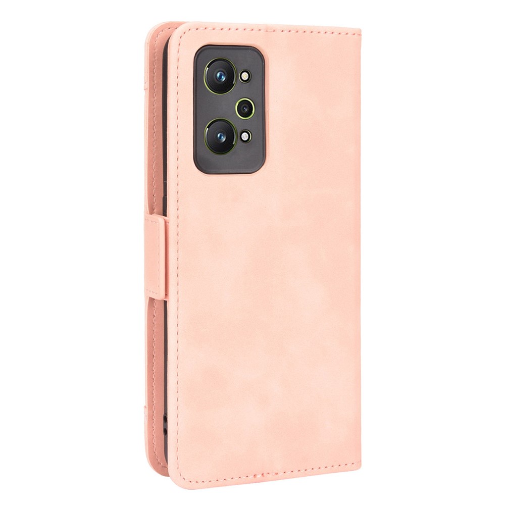 For Realme GT Neo2 Large Storage Spece Flip Phone Case Multiple Card Slot Design PU Leather Wallet Cover Protector - Pink-3