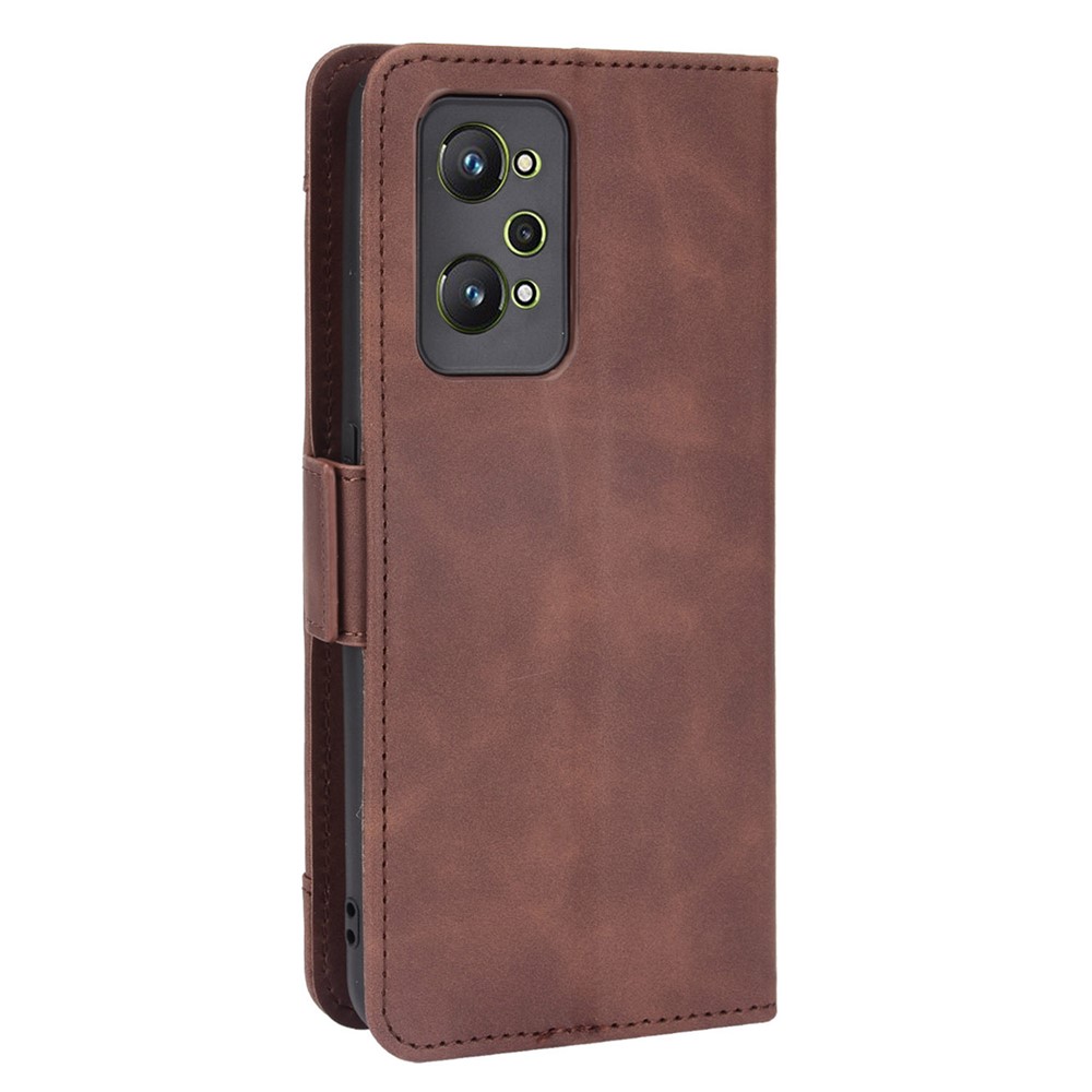 For Realme GT Neo2 Large Storage Spece Flip Phone Case Multiple Card Slot Design PU Leather Wallet Cover Protector - Brown-3