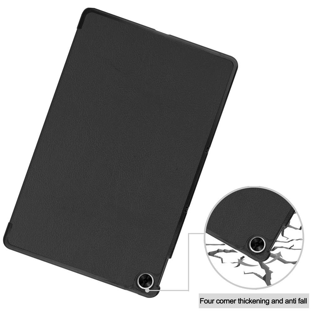 Trifold Stand PU Leather Hard PC Inner Shockproof Protective Tablet Cover for Realme Pad - Black-8