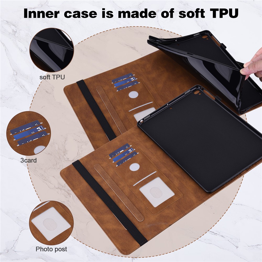 Scratch Resistant Auto Wake/Sleep Stand Tablet Case Imprinting Butterflies Leather Wallet Cover for Realme Pad 10.4'' - Brown-6