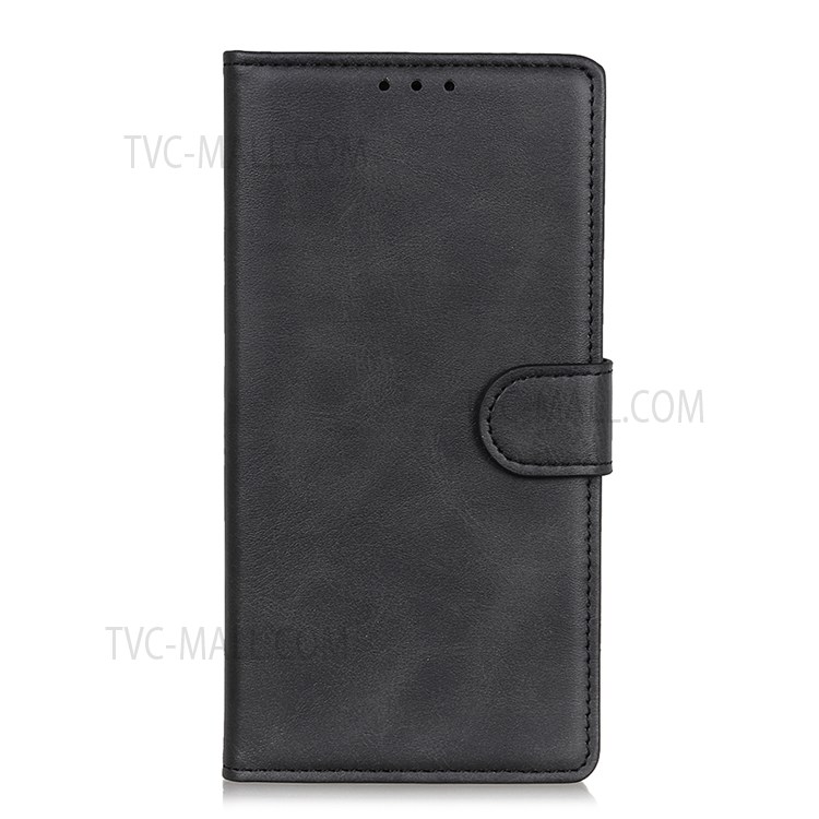 Horizontal Viewing Stand Magnetic Closure Wallet Design Leather Phone Cover for Realme 8i - Black-2
