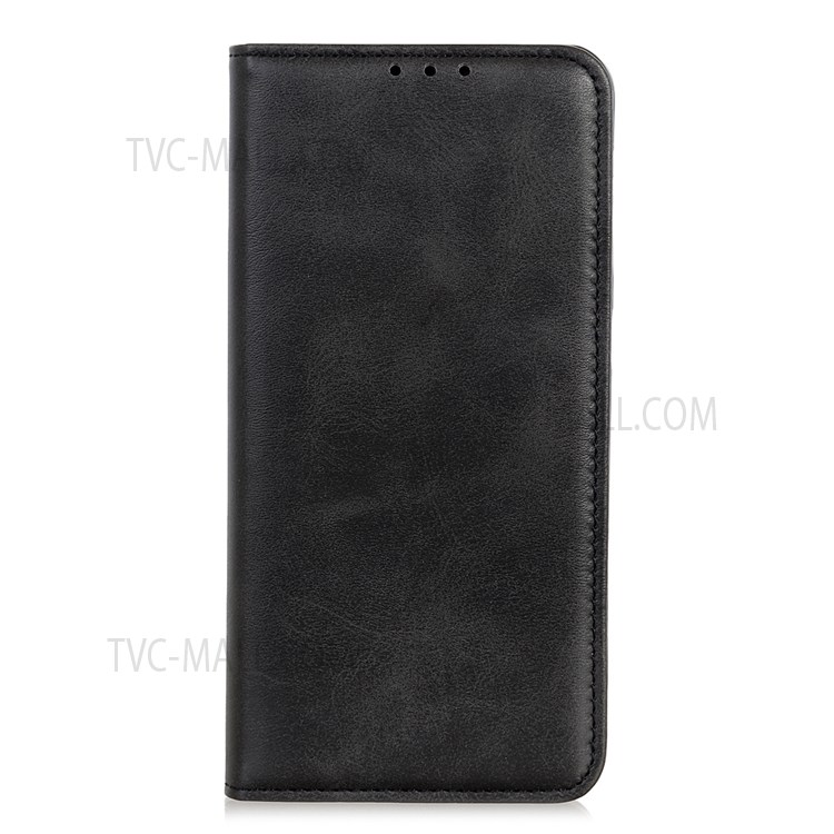Split Leather Cover + TPU Inner Case Auto-absorbed Wallet Stand Cellphone Protective Cover for Realme 8i - Black-2