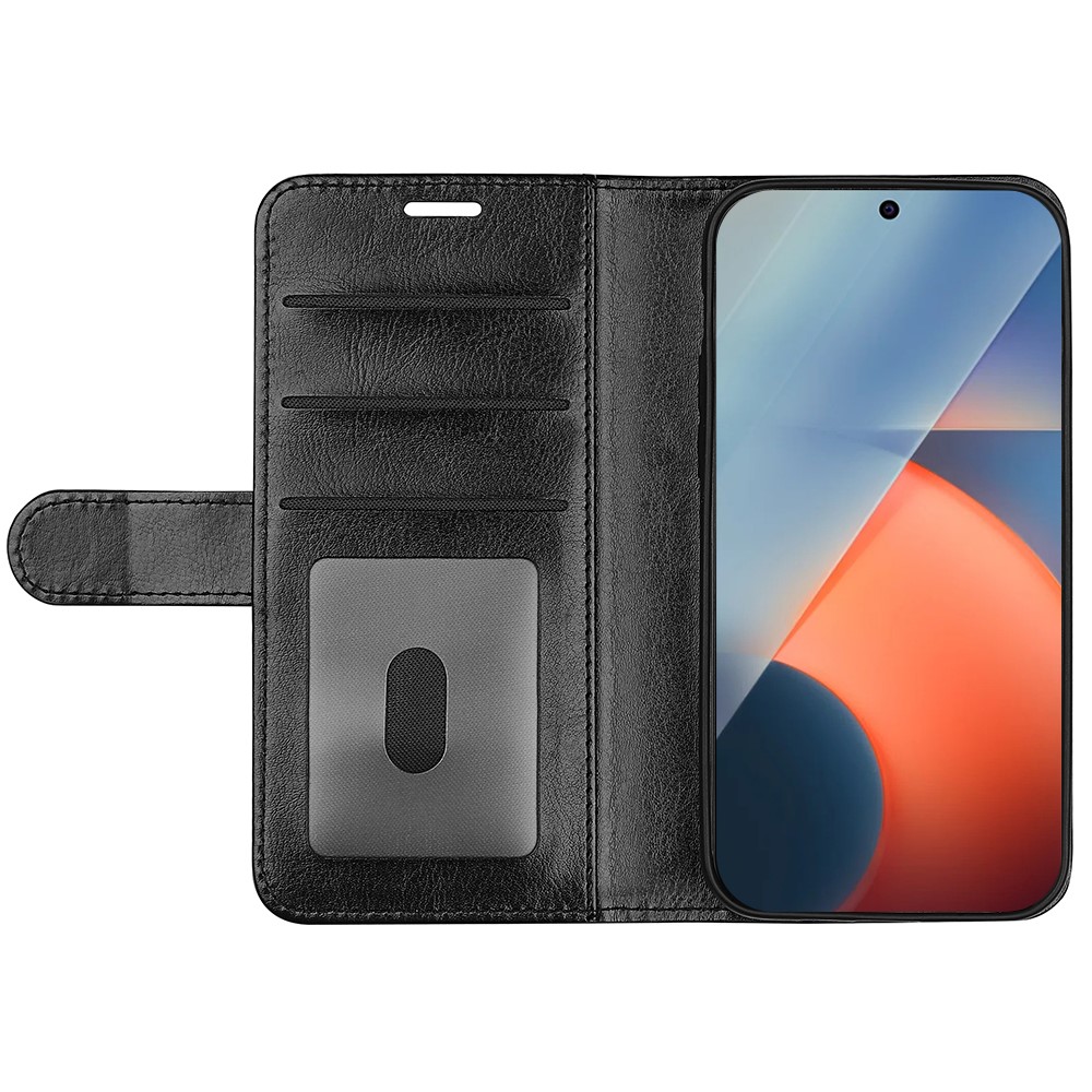 Flip Crazy Horse Texture PU Leather Magnetic Closure Well-protected Phone Case with Stand Wallet Features for vivo iQOO Z5 - Black-3