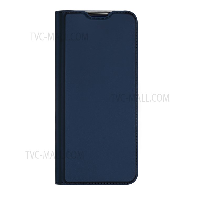 DUX DUCIS Skin Pro Series PU Leather Lens Protection Auto-absorbed Magnetic Closure Card Slot Case with Stand for Realme 8i - Blue-2