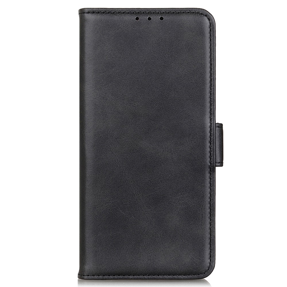 Dual Magnetic Clasp Scratchproof TPU PU Leather Wallet Stand Phone Case Shockproof Flip Cover for Realme Narzo 50i - Black-2