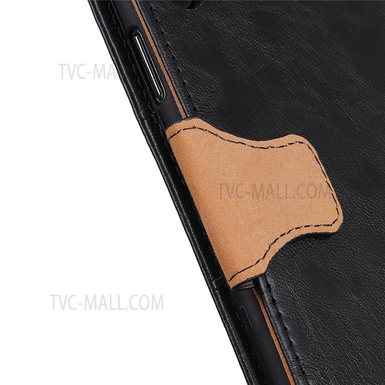 Crazy Horse Texture Dual-sided Magnetic Clasp Anti-drop Split Leather Case Stand Shell with Wallet for Realme Narzo 50i - Black-9