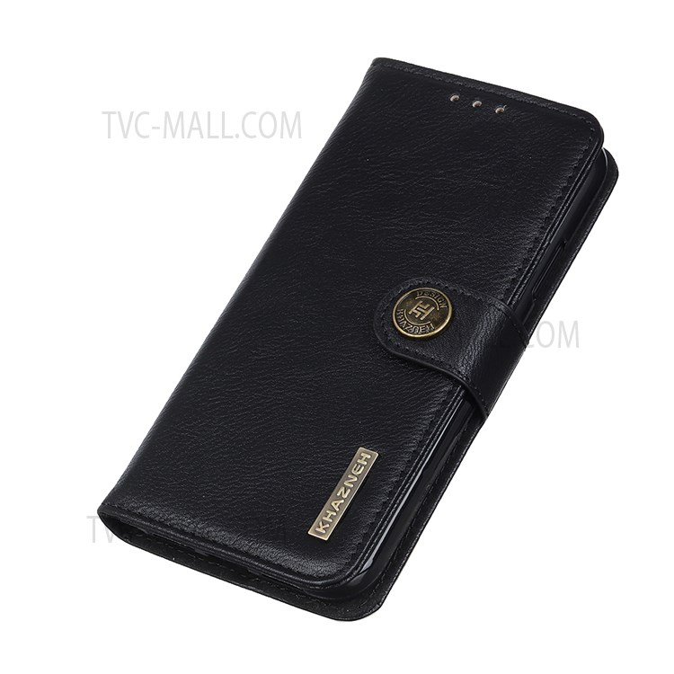 KHAZNEH PU Leather Phone Case Magnetic Clasp Closure Wallet Stand Cover for Realme Narzo 50i - Black-6