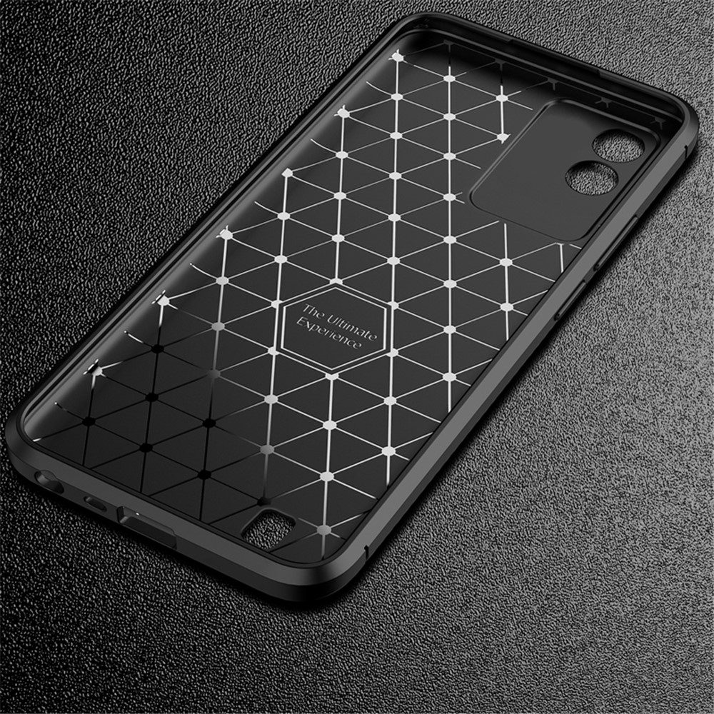 Anti-Scratch Soft TPU Protective Phone Case with Carbon Fiber Texture Design for Realme Narzo 50i - Black-4