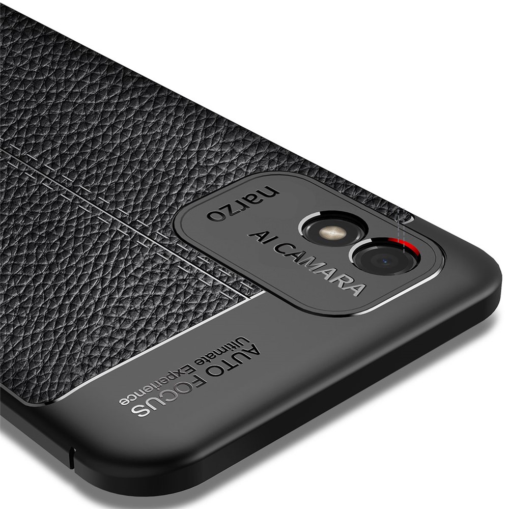 Slim Shockproof Litchi Texture Flexible TPU Protective Phone Case for Realme Narzo 50i - Black-5