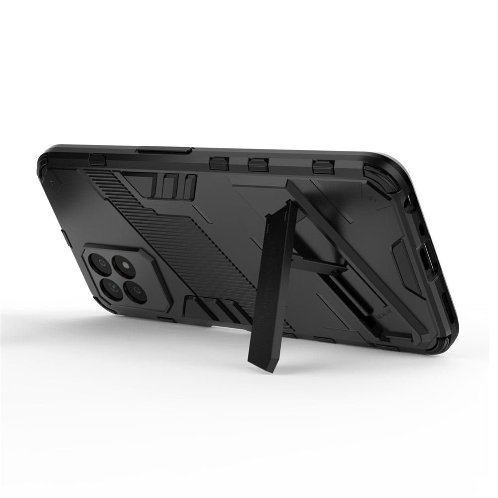 Kickstand Design Hard PC + Soft TPU Anti-Drop Hybrid Phone Case Cover for Realme 8i - Black-3
