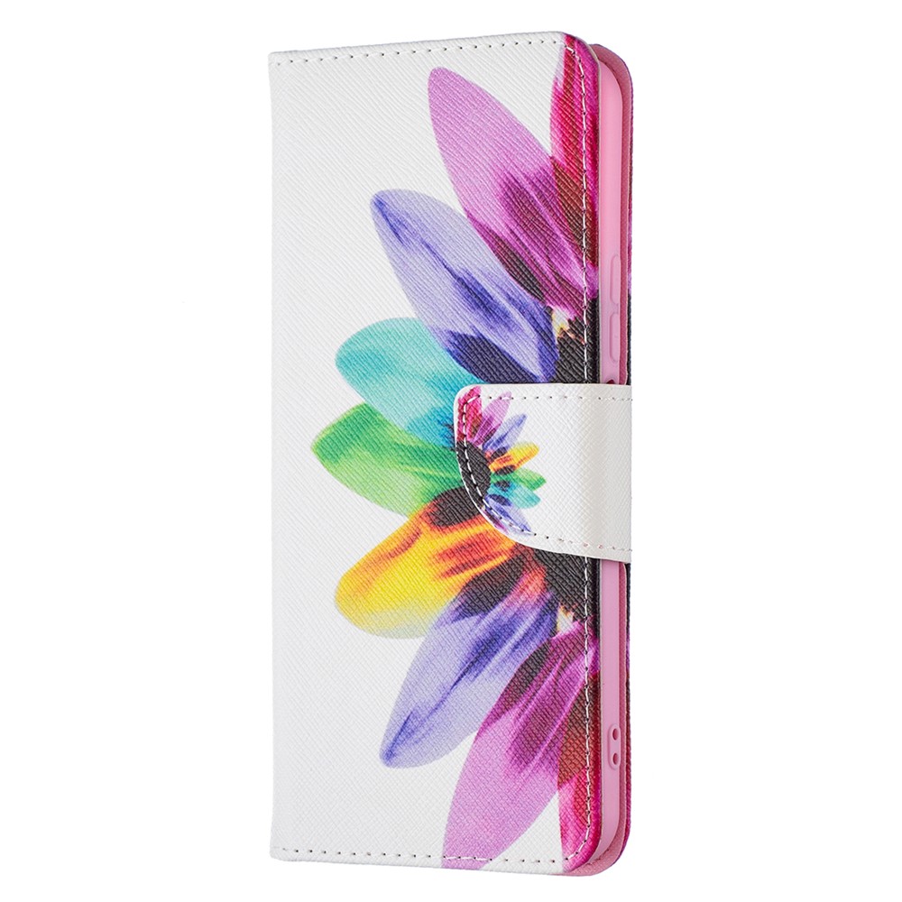 Pattern Printing PU Leather Phone Case Stand Book Design Flip Folio Cover with Wallet for vivo Y21 - Sunflower-4