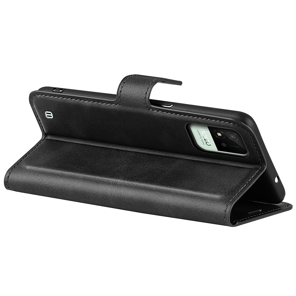 PU Leather Wallet Case Stand Feature Flip Magnetic Protective Cover for Realme Narzo 50i - Black-7