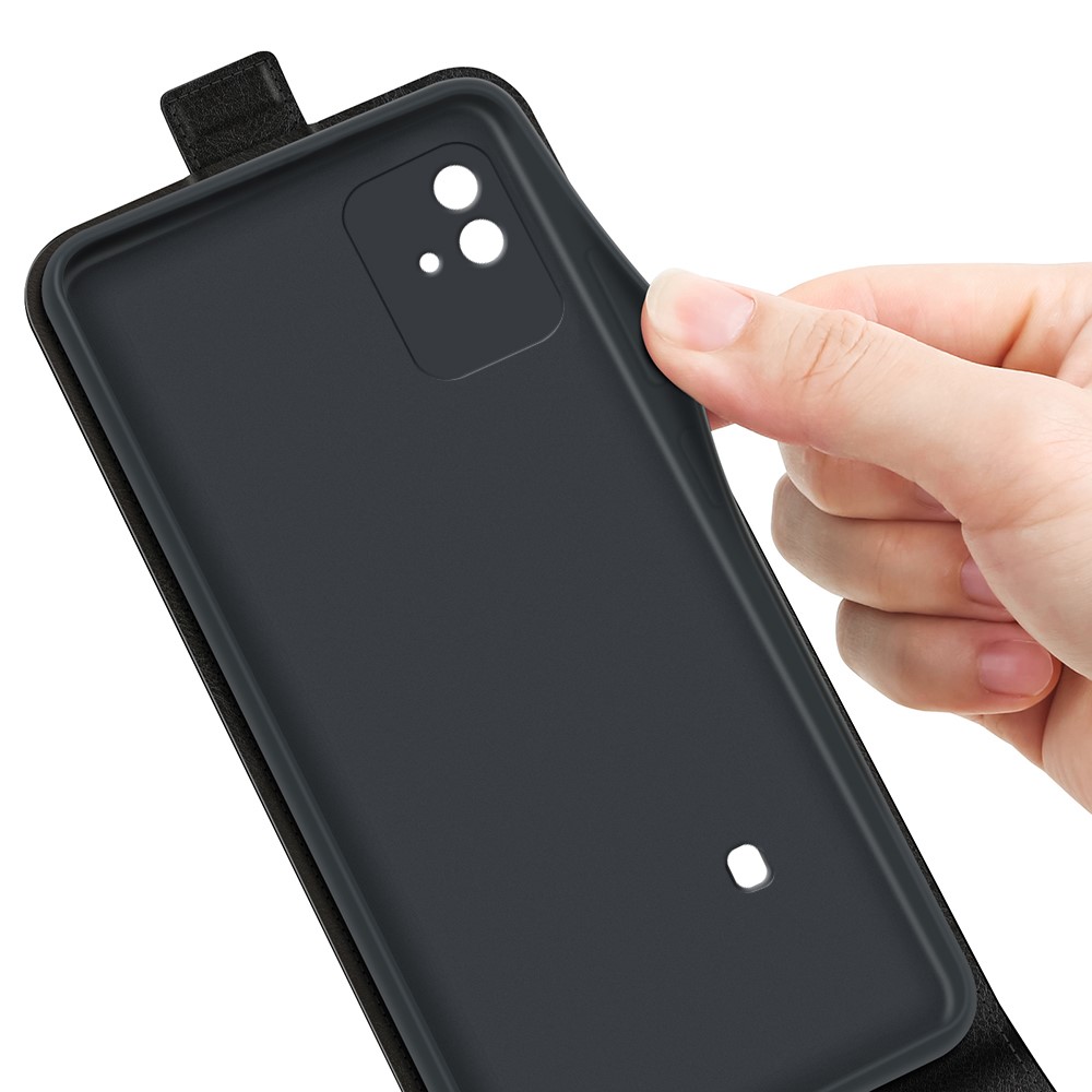 Vertical Flip Crazy Horse Texture PU Leather Phone Case with Card Slot Holder for Realme Narzo 50i - Black-4