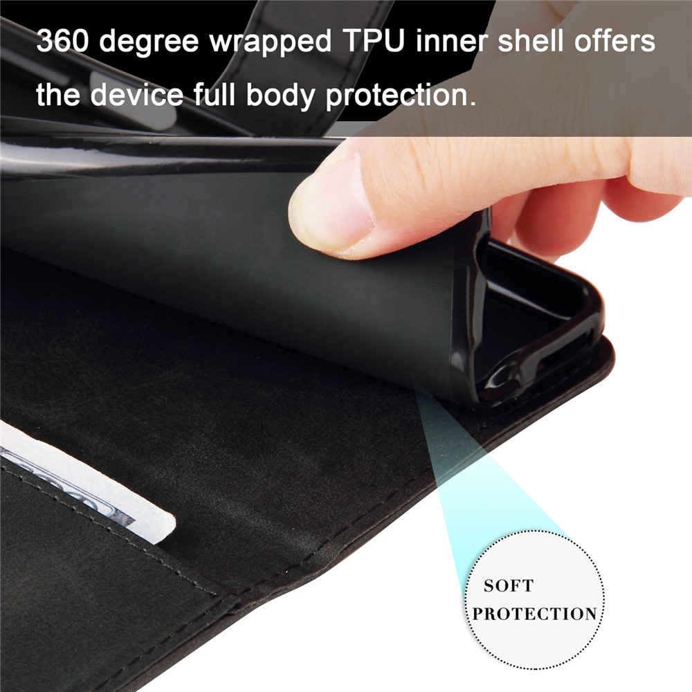 Folding PU Leather Phone Case Zipper Coin Pocket Design Case with Wallet Stand for Realme GT Neo2 - Black-11
