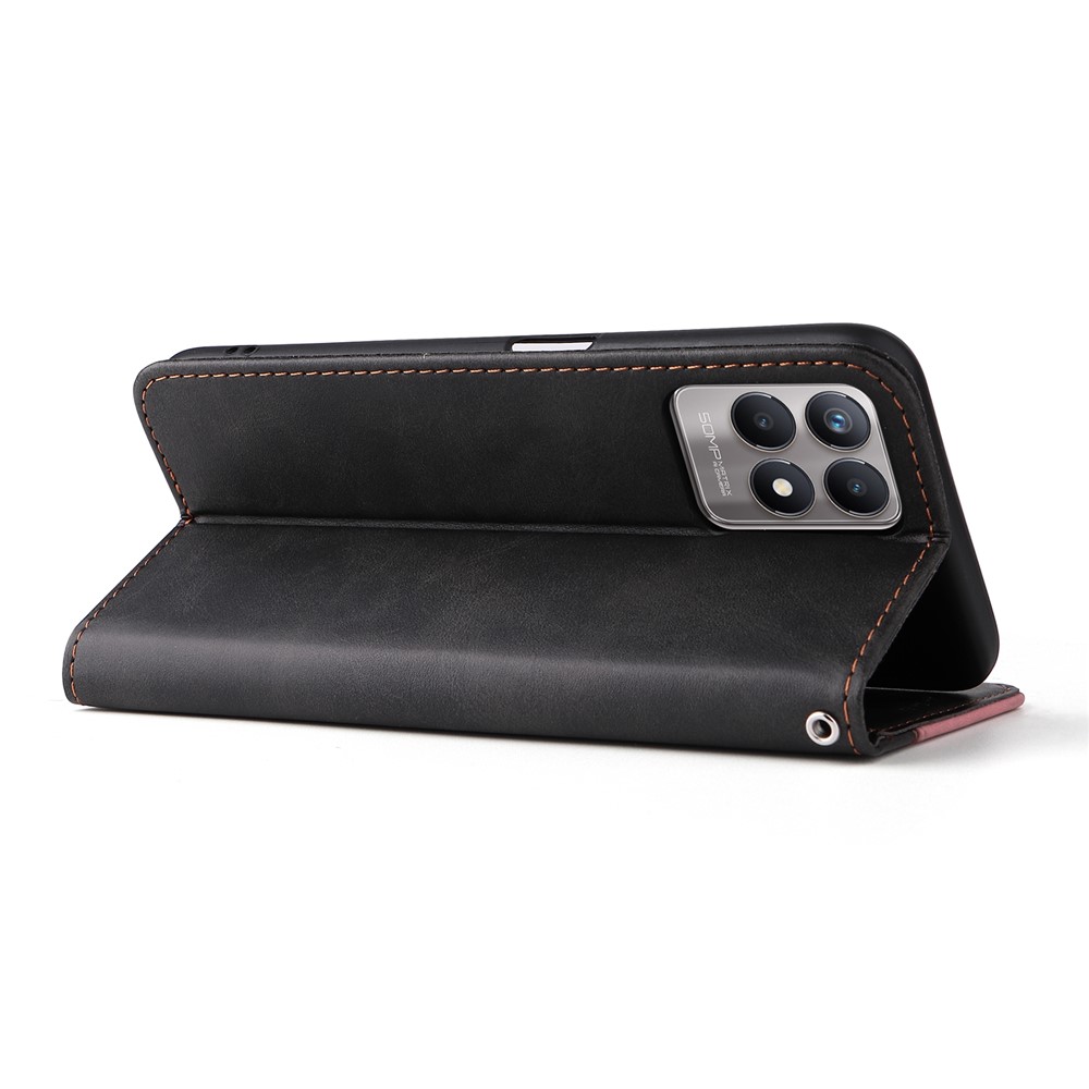 All-round Protection Business Style Splicing Dual-color Anti-fall Stand Wallet Design Phone Shell for Realme 8i - Pink-5