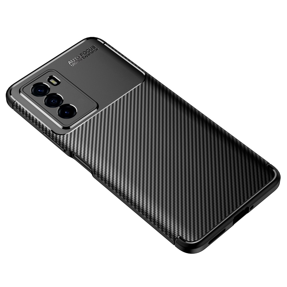 Slim Thin Flexible TPU Shock Absorption Carbon Fiber Protective Case for vivo T1 - Black-2