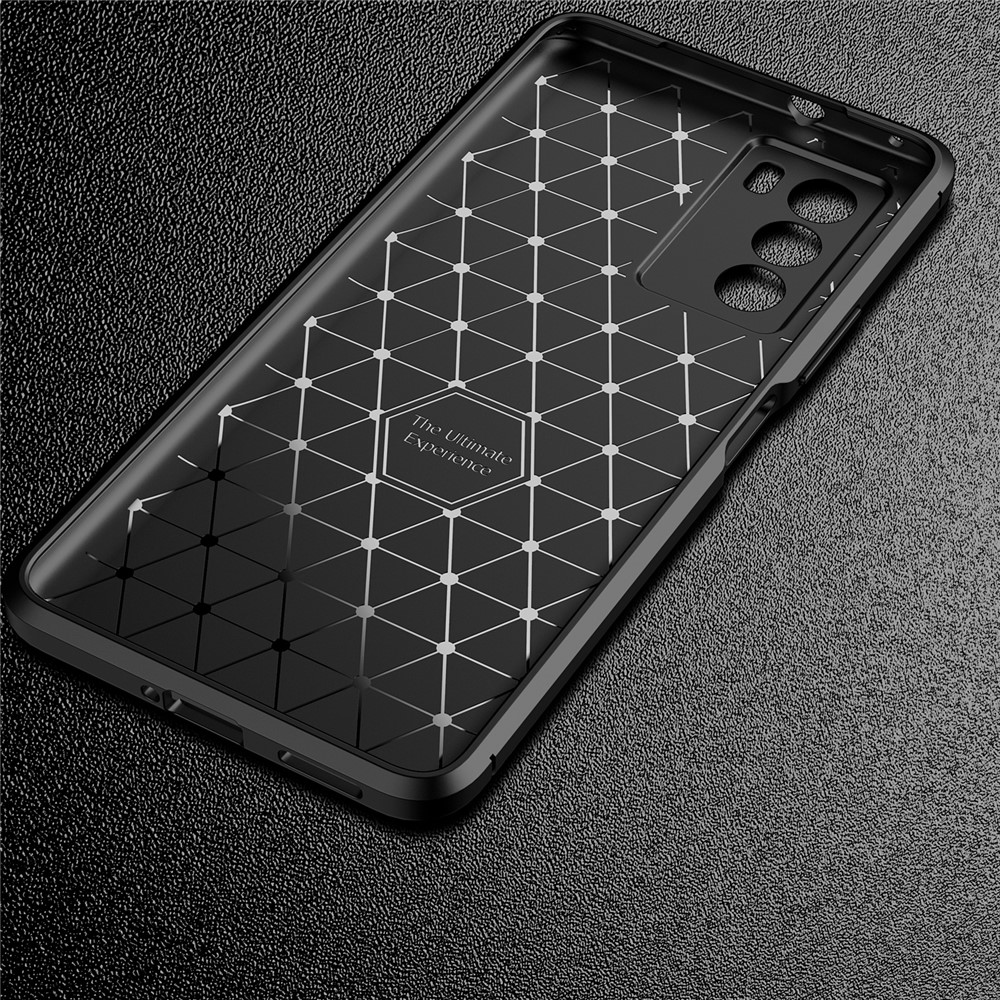 Slim Thin Flexible TPU Shock Absorption Carbon Fiber Protective Case for vivo T1 - Black-5