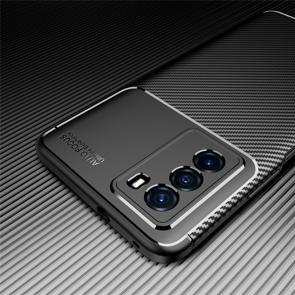 Slim Thin Flexible TPU Shock Absorption Carbon Fiber Protective Case for vivo T1 - Black-6