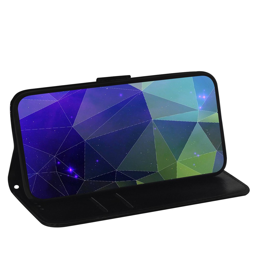 Scratch-resistant TPU+PU Leather Phone Case Mirror-like Surface Wallet Stand Phone Cover for Realme 8i - Silver-5