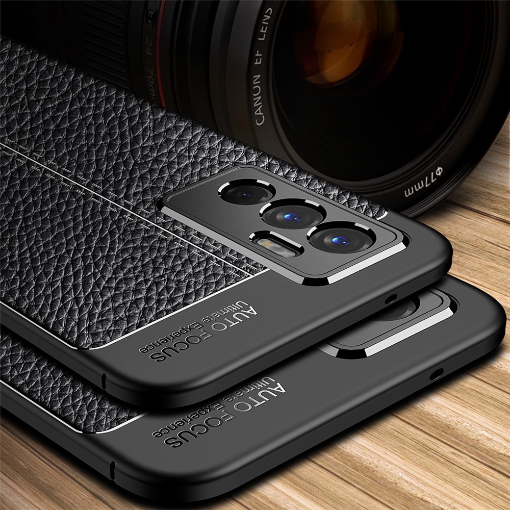 Litchi Texture Design Soft TPU Anti-Skip Protective Cover for vivo S10e - Black-6