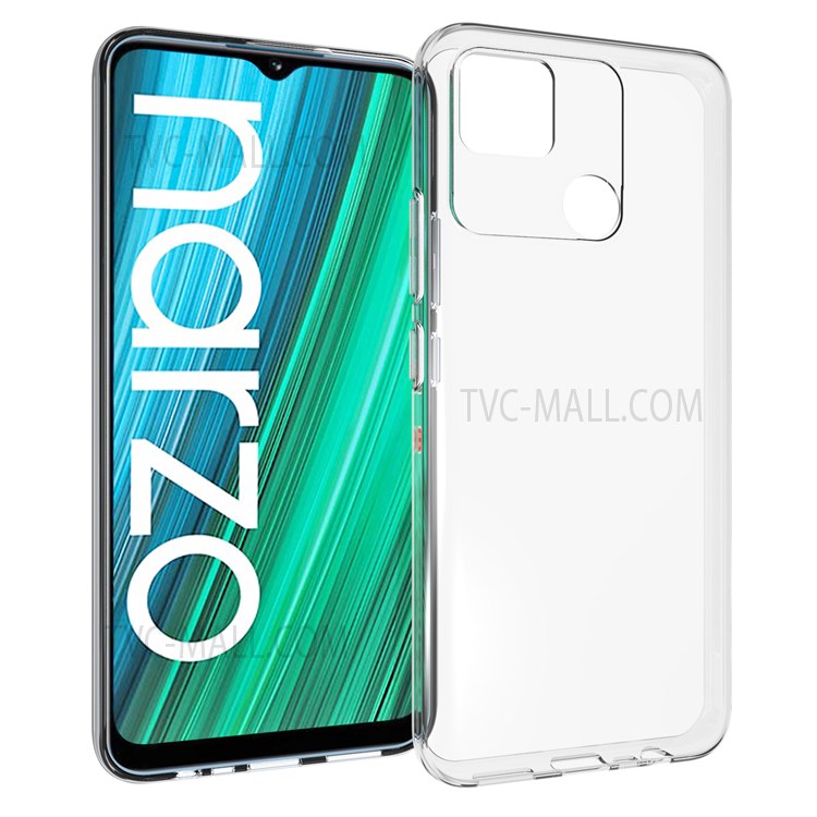 10Pcs/Pack Slim Fit Watermark Resistant Flexible TPU Clear Phone Case for Realme Narzo 50A-1