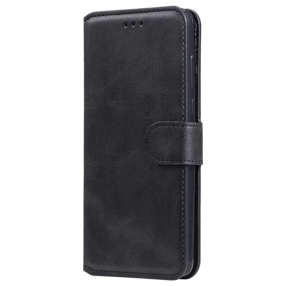 Drop-proof Wallet Stand PU Leather + TPU Full Protection Magnetic Clasp Phone Cover Case for Realme GT Neo2 - Black-2