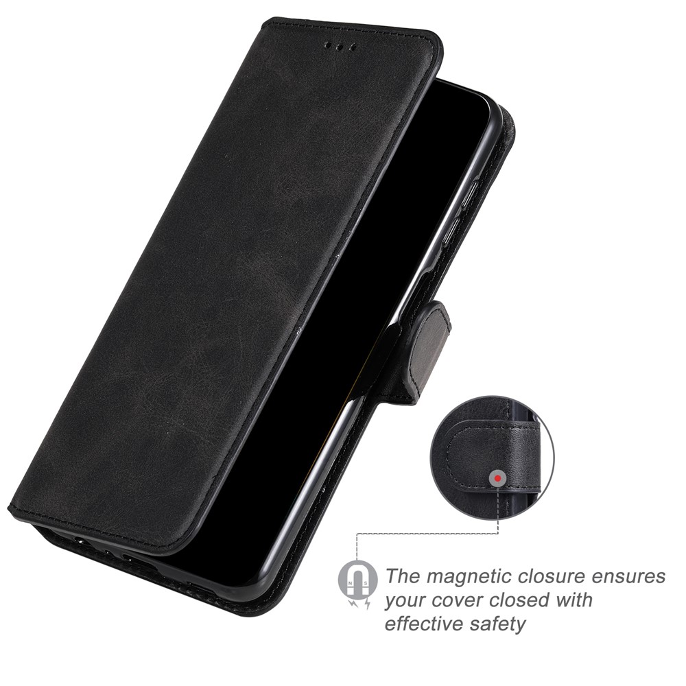 Drop-proof Wallet Stand PU Leather + TPU Full Protection Magnetic Clasp Phone Cover Case for Realme GT Neo2 - Black-8