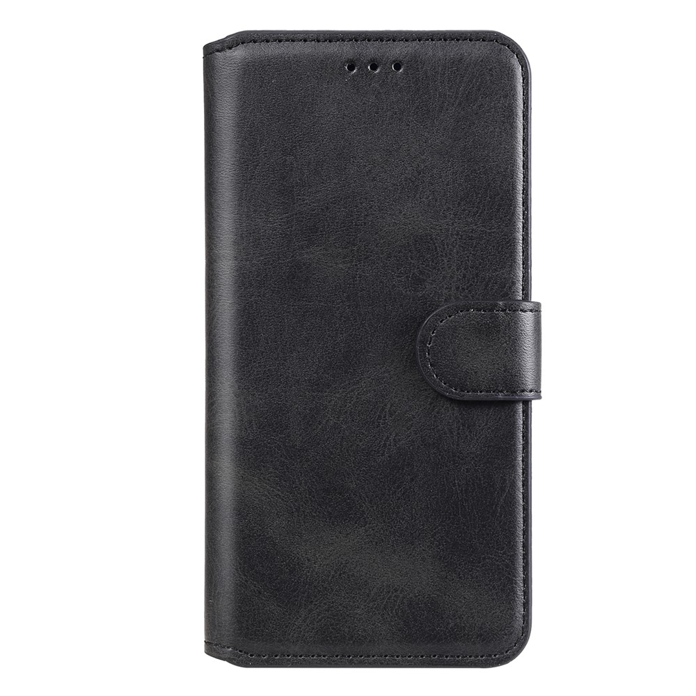 Fully Wrapped Wallet Stand PU Leather + TPU Magnetic Clasp Phone Cover Case for Oppo Reno6 4G - Black-2
