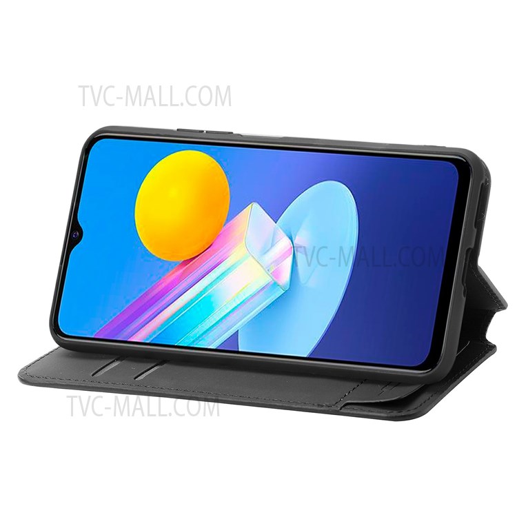 CASENEO 001 Series Automatic Closing RFID Blocking Function Pattern Printing Leather Wallet Drop-proof Phone Stand Cover for vivo Y72 5G - Colorful Honeycomb-10