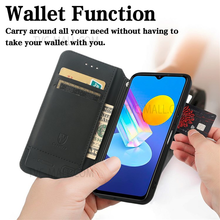 CASENEO 001 Series Automatic Closing RFID Blocking Function Pattern Printing Leather Wallet Drop-proof Phone Stand Cover for vivo Y72 5G - Colorful Honeycomb-7