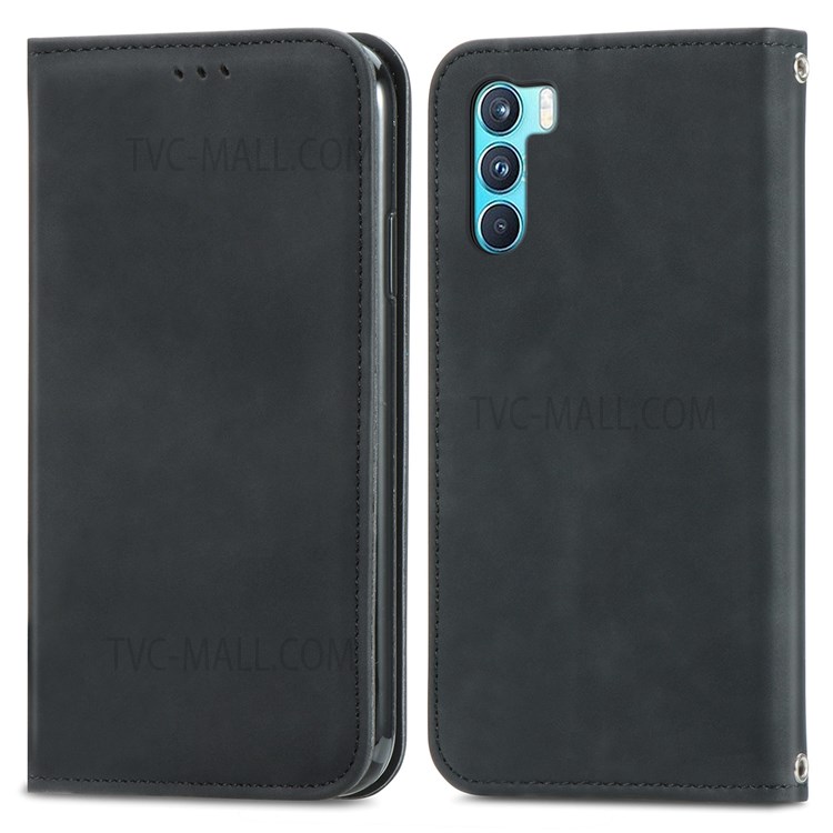 For Oppo K9 Pro TPU+PU Leather Phone Protection Shell Retro Style Magnetic Skin-Touch Surface Flip Phone Case with Supporting Stand Card Slots - Black-1