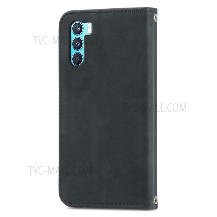 For Oppo K9 Pro TPU+PU Leather Phone Protection Shell Retro Style Magnetic Skin-Touch Surface Flip Phone Case with Supporting Stand Card Slots - Black-11