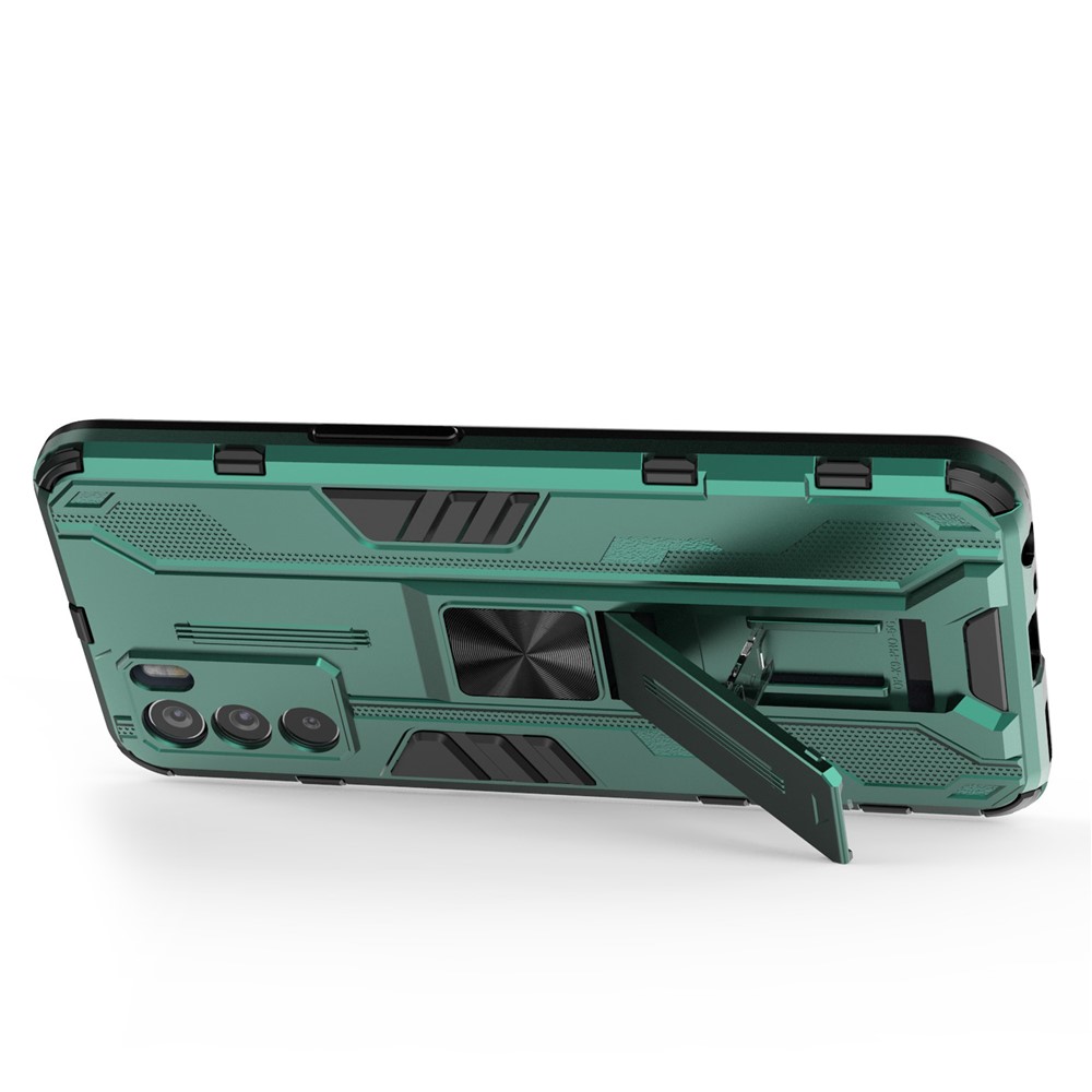 Kickstand Hybrid Hard PC Soft TPU Shockproof Anti-Scratch Protective Case for Oppo K9 Pro - Green-2