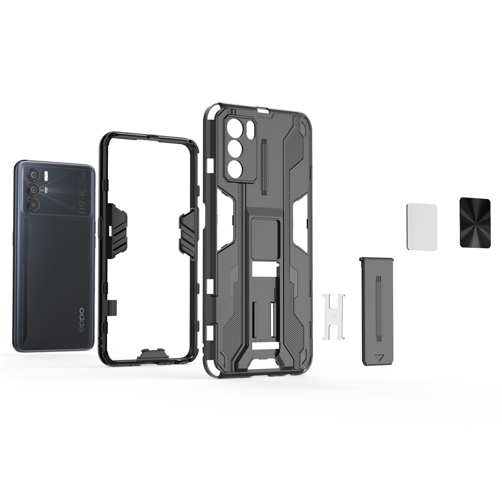 Kickstand Hybrid Hard PC Soft TPU Shockproof Anti-Scratch Protective Case for Oppo K9 Pro - Green-3