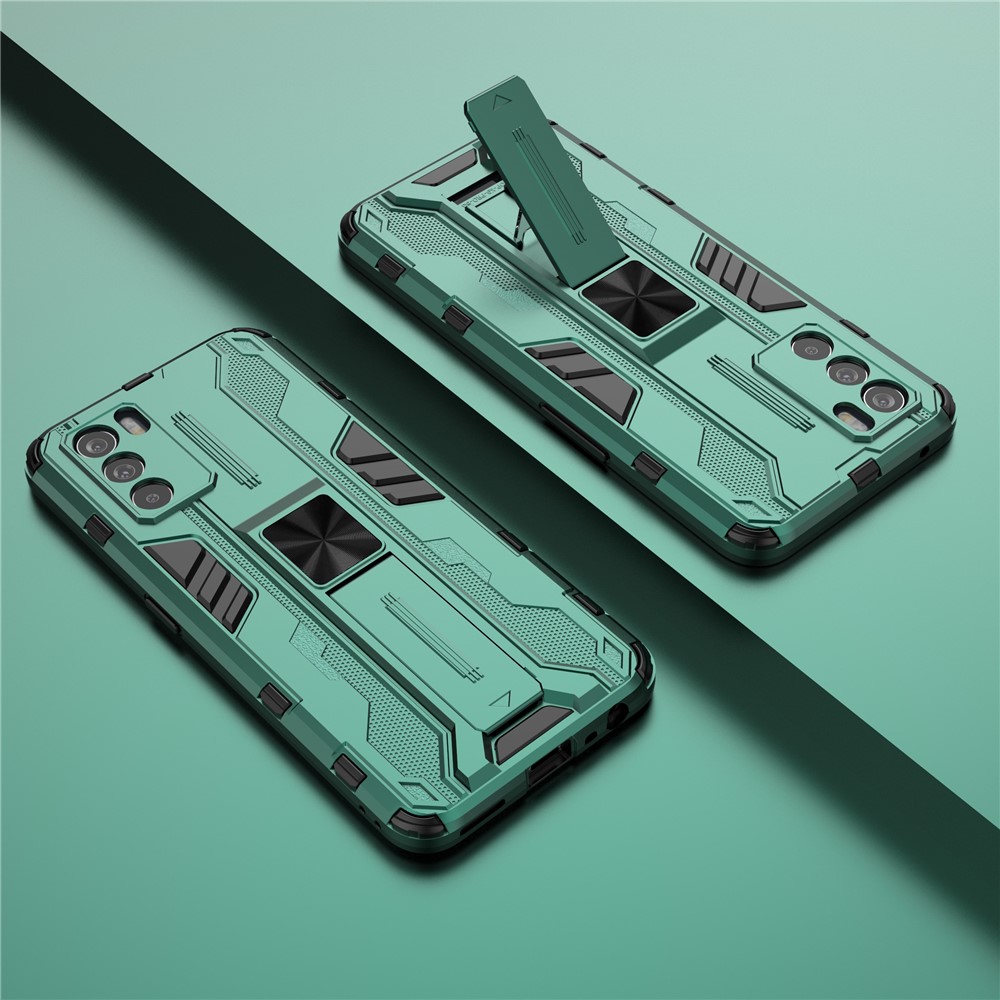 Kickstand Hybrid Hard PC Soft TPU Shockproof Anti-Scratch Protective Case for Oppo K9 Pro - Green-7