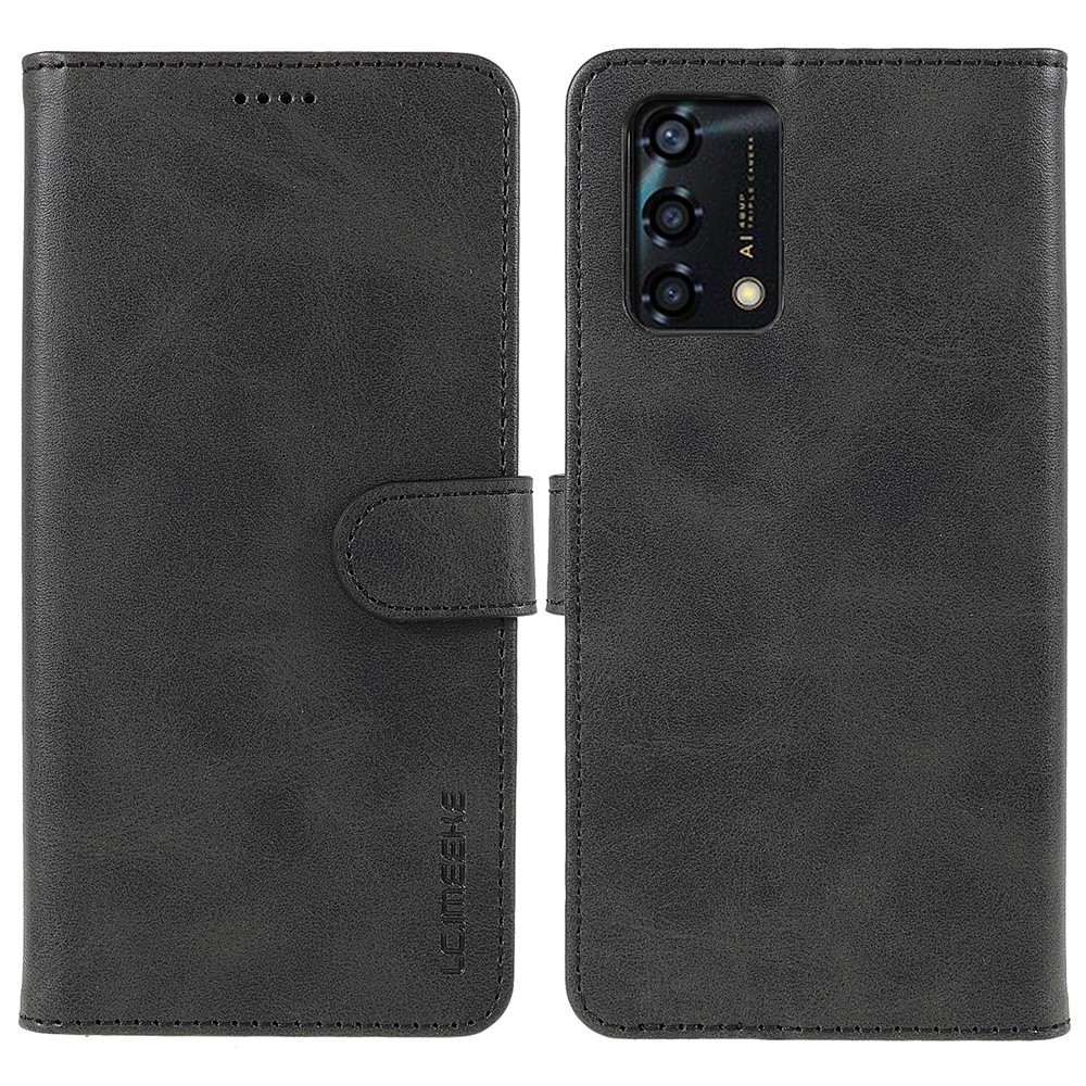 LC.IMEEKE Stand Wallet Leather Cover Protective Inner TPU Phone Case for Oppo F19s - Black-1
