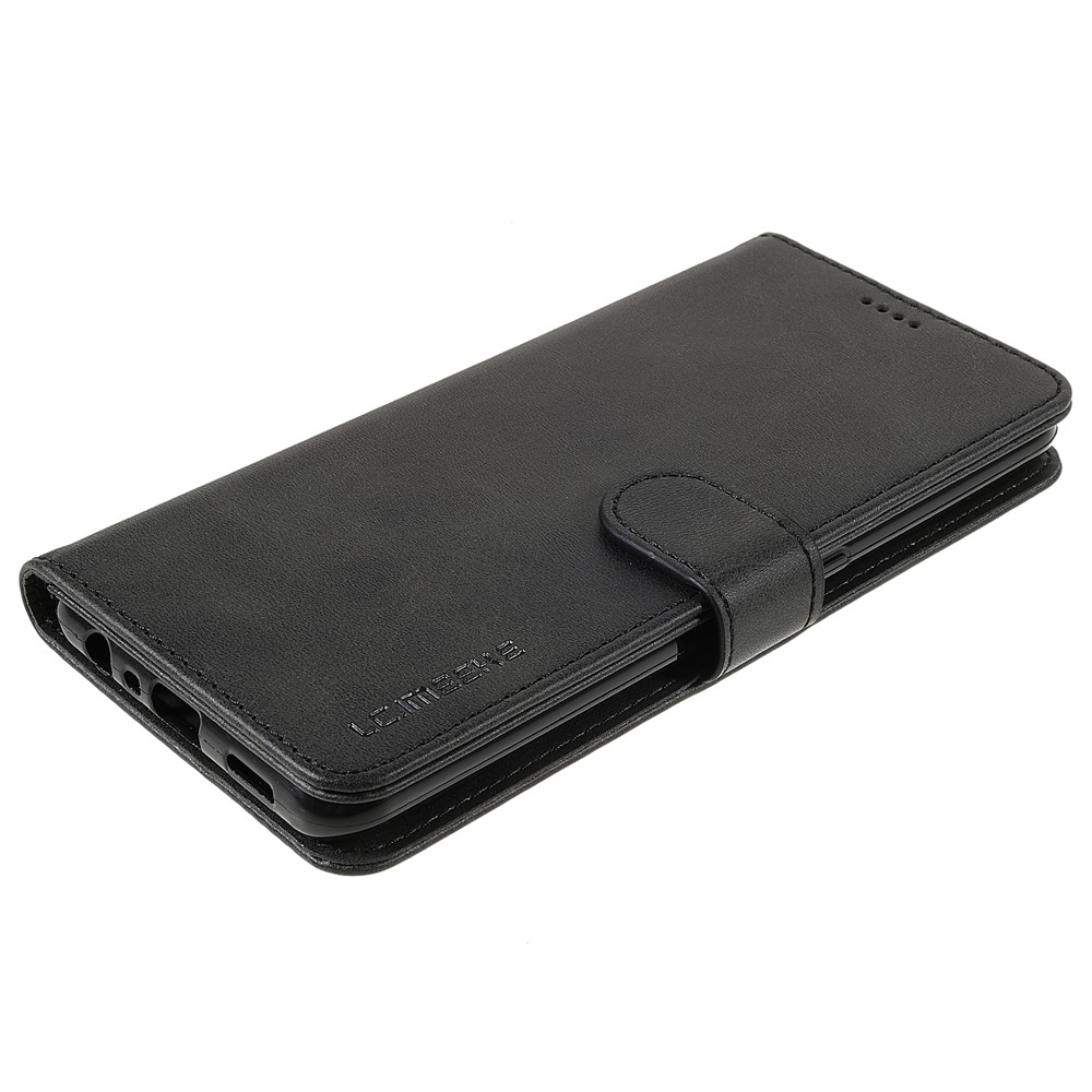 LC.IMEEKE Stand Wallet Leather Cover Protective Inner TPU Phone Case for Oppo F19s - Black-4