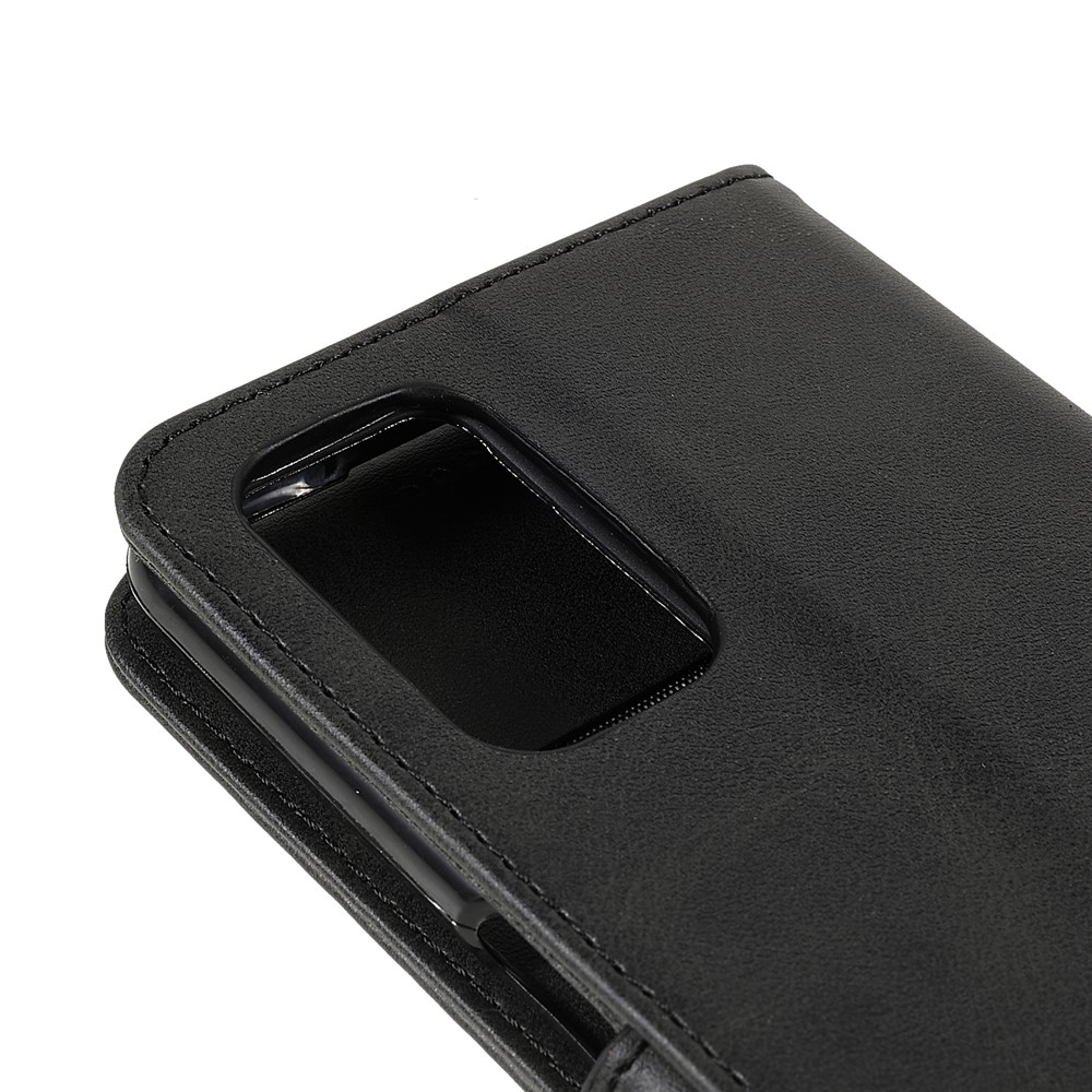 LC.IMEEKE Scratch-resistant PU Leather Shock Absorption Phone Case Wallet Stand Cover for Oppo A93s 5G - Black-7