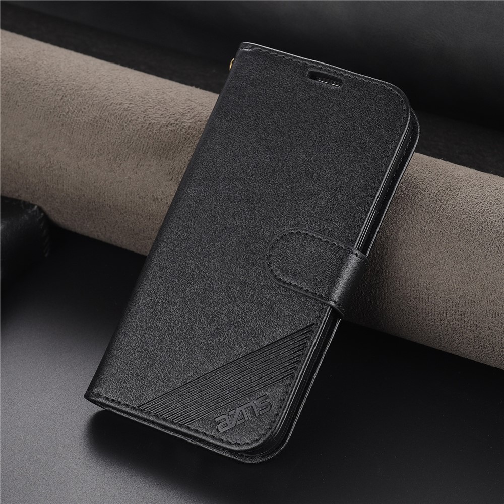 AZNS Dual-sided Magnetic Clasp PU Leather Stand Wallet Horizontal Flip Phone Cover for vivo T1 5G - Black-10
