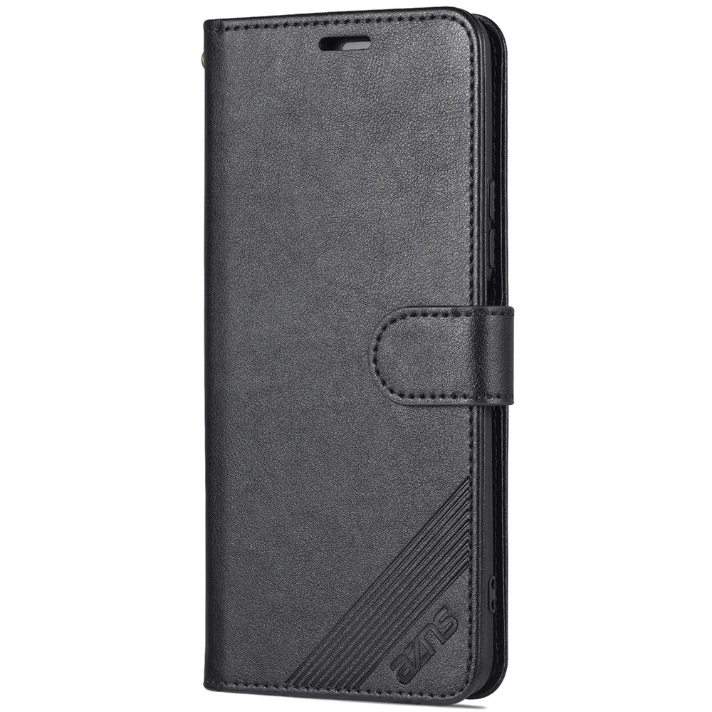 AZNS Dual-sided Magnetic Clasp PU Leather Stand Wallet Horizontal Flip Phone Cover for vivo T1 5G - Black-2