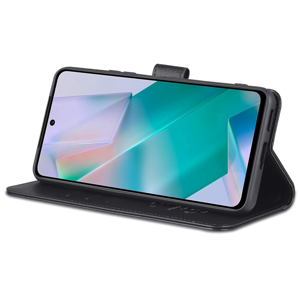 AZNS Dual-sided Magnetic Clasp PU Leather Stand Wallet Horizontal Flip Phone Cover for vivo T1 5G - Black-4