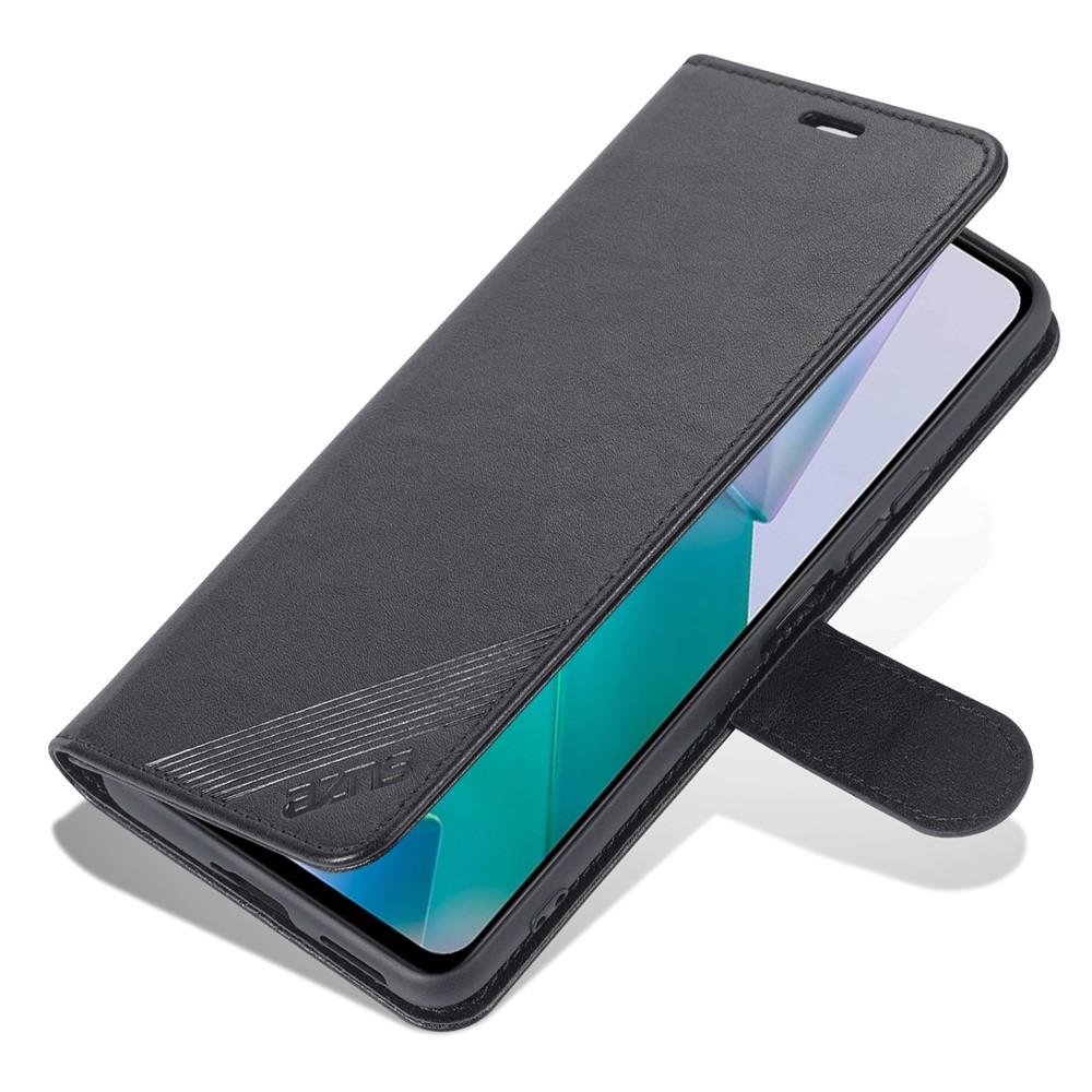 AZNS Dual-sided Magnetic Clasp PU Leather Stand Wallet Horizontal Flip Phone Cover for vivo T1 5G - Black-7