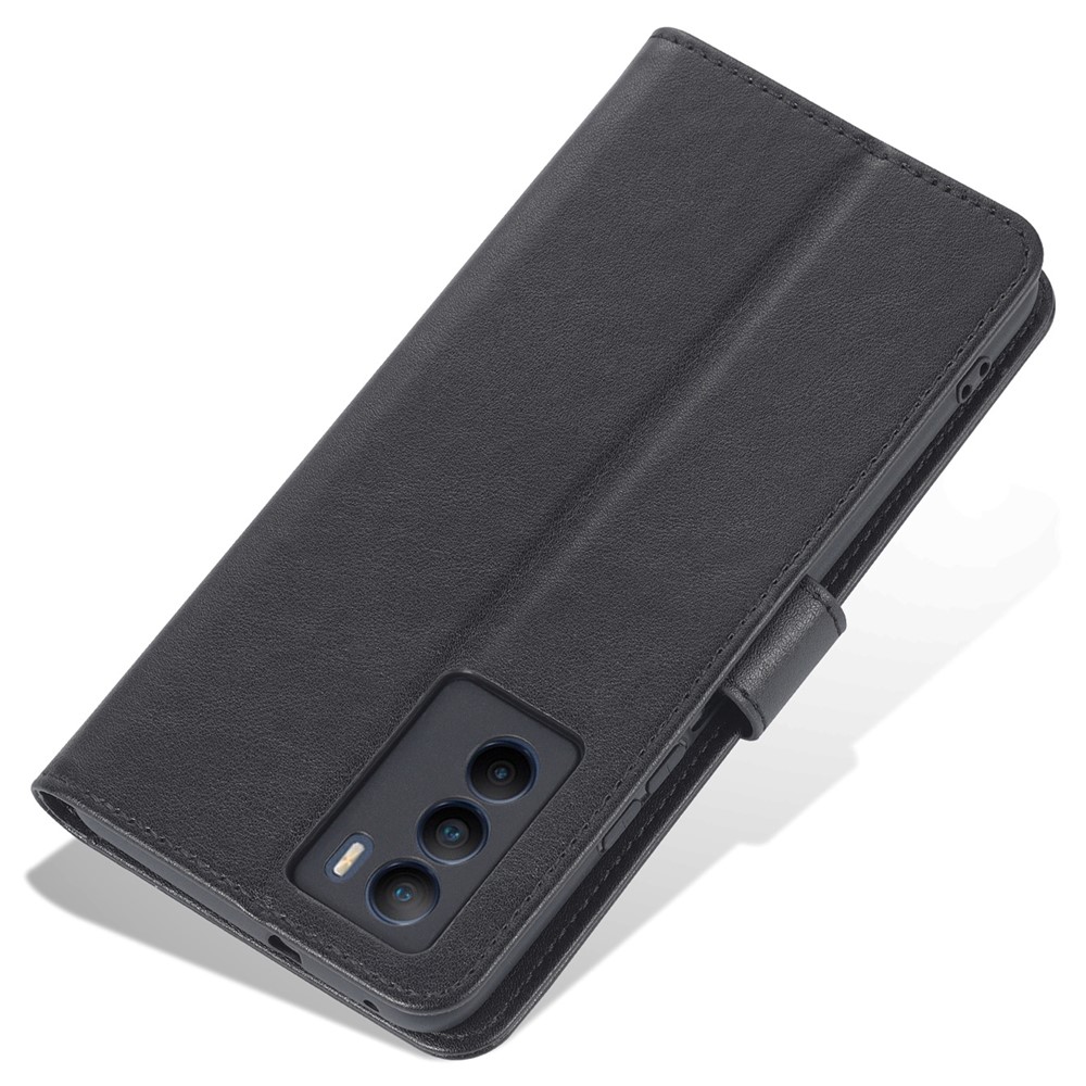 AZNS Dual-sided Magnetic Clasp PU Leather Stand Wallet Horizontal Flip Phone Cover for vivo T1 5G - Black-9