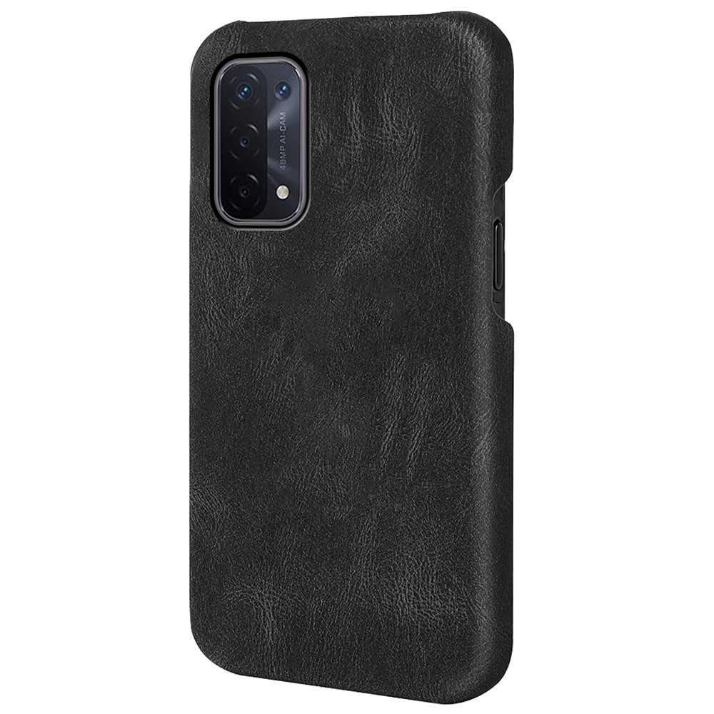 PU Leather Coated TPU Phone Case Scratch-proof Phone Protective Cover for Oppo A54 5G/A93 5G/A74 5G - Black-2