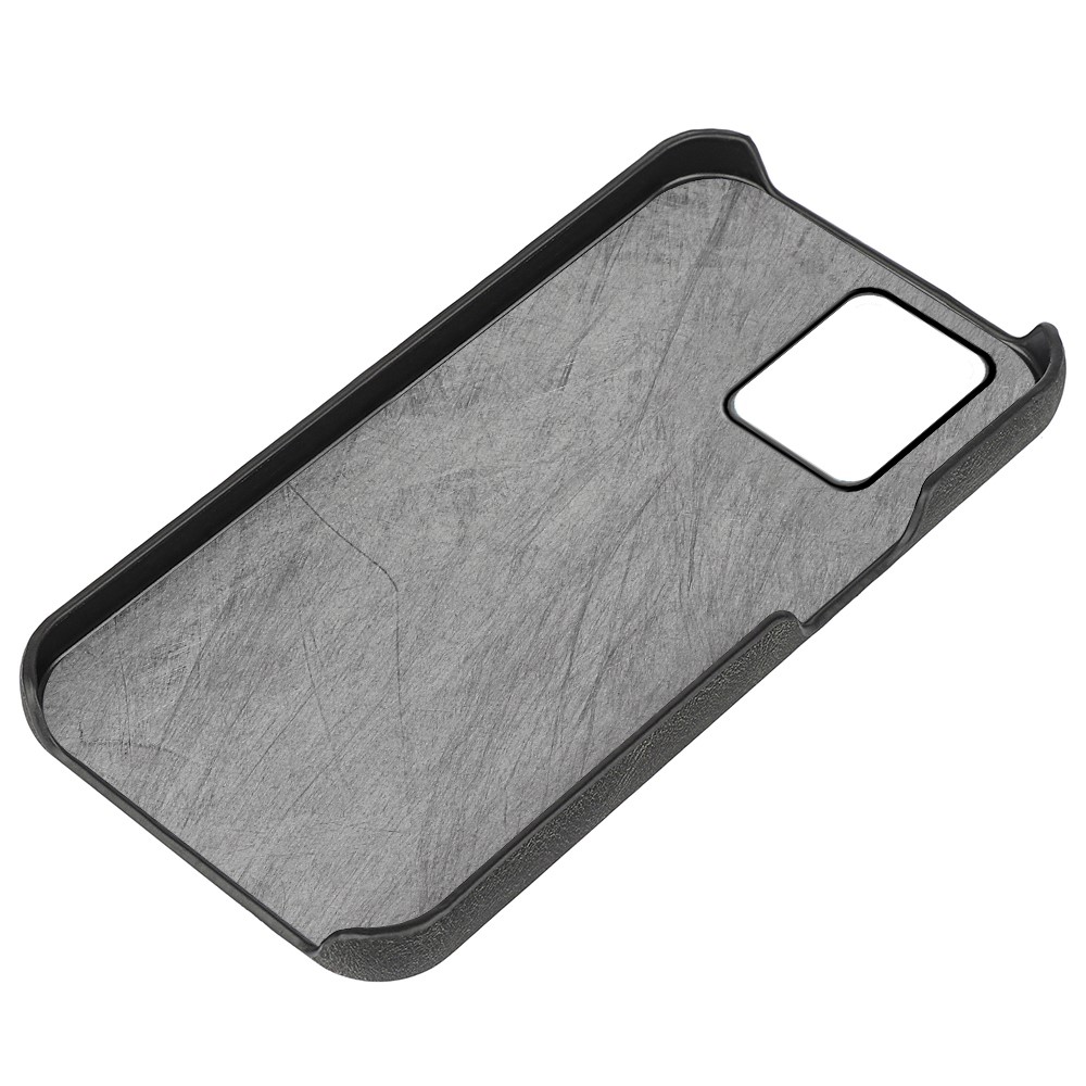 Incomplete Covering Textured PU Leather Coated PC Back Protective Case with Kickstand for Realme 8/8 Pro - Black-4
